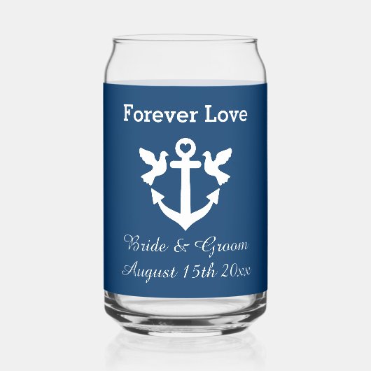 マリッジウエディング用のオーダーメイド缶グラス ガラス缶 (正面)