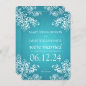マリッジ エロープメント ヴィンテージ スワール 2 ターコイズ 案内状 (正面/裏面)