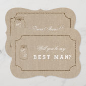 マリッジ メイソンジャー リネンキャンバス BEST MAN 招待状 (正面/裏面)