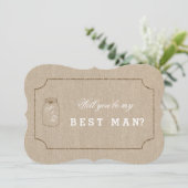 マリッジ メイソンジャー リネンキャンバス BEST MAN 招待状 (スタンド正面)