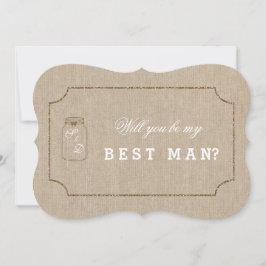 マリッジ メイソンジャー リネンキャンバス BEST MAN 招待状