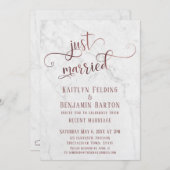 「マリッジ」ローズゴールド タイポグラフィー/マーブル 招待状 (正面/裏面)