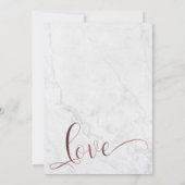 「マリッジ」ローズゴールド タイポグラフィー/マーブル 招待状 (裏面)