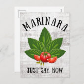 マリナラは今イタリアのバジルのトマト葉を言う シーズンポストカード (正面/裏面)