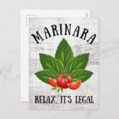 マリナリラックスラリーガルバジルトマトのフードユーモア シーズンポストカード (正面/裏面)