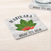 マリナリラックスラリーガルバジルトマトのフードユーモア スクエアペーパーコースター (アングル)