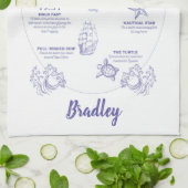 マリナ退職したとセーラータトゥーの意味 キッチンタオル (折り畳み)