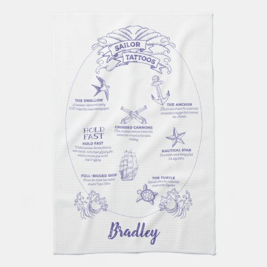 マリナ退職したとセーラータトゥーの意味 キッチンタオル (縦)