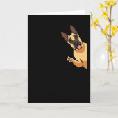 マリノワ犬ベルギーのシェパード犬 カード (黄色い花)