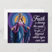 マリパープル背景との信仰引用文 ポストカード (正面/裏面)