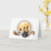 マリファナ付きリスの魔女 カード (黄色い花)