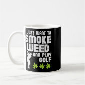 マリファナ吸引 ゴルフ好き ゴルファー 大麻  コーヒーマグカップ (左)