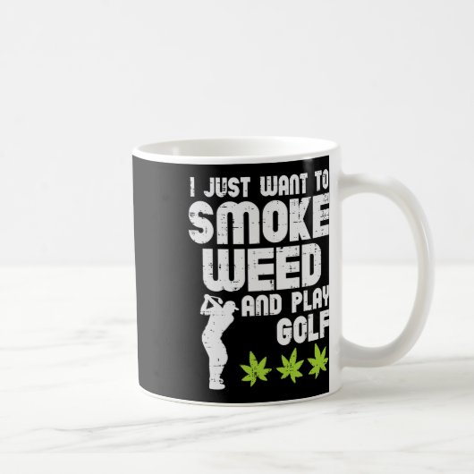 マリファナ吸引 ゴルフ好き ゴルファー 大麻  コーヒーマグカップ (右)