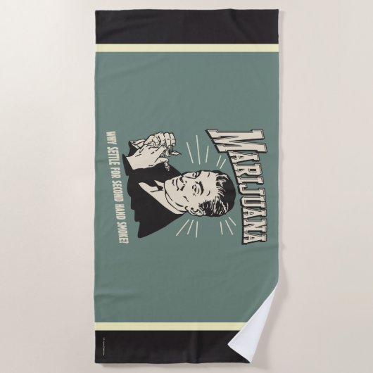 マリファナ： 2番目の手の煙を落ち着ける ビーチタオル (正面)