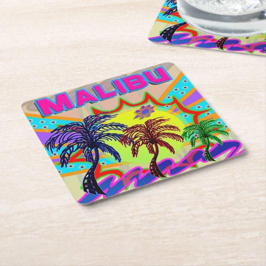 マリブエターナルコースター スクエアペーパーコースター (アングル)