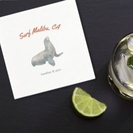 マリブカリフォルニアカスタムウェディングペーパーナプキン スタンダードカクテルナプキン