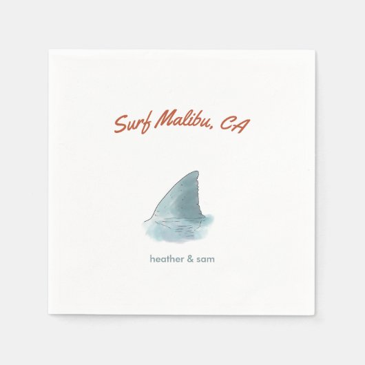 マリブカリフォルニアカスタムウェディングペーパーナプキン スタンダードカクテルナプキン (正面)