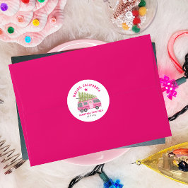 マリブカリフォルニアクリスマスツリーファームピンクRV ラウンドシール