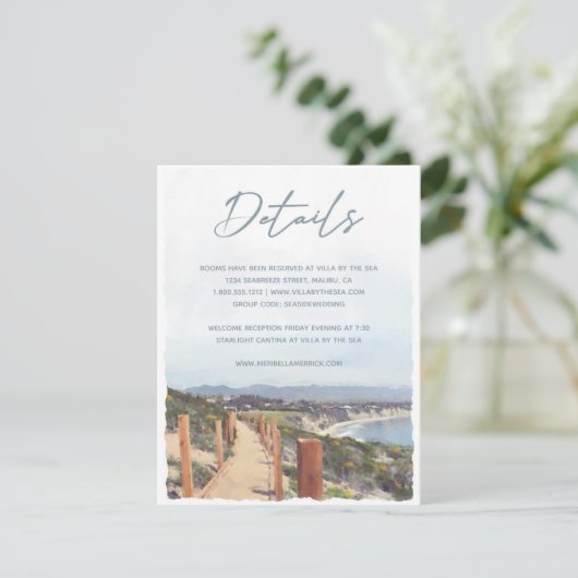 マリブカリフォルニアビーチウォーター結婚カラー詳細 エンクロージャーカード (スタンド正面)