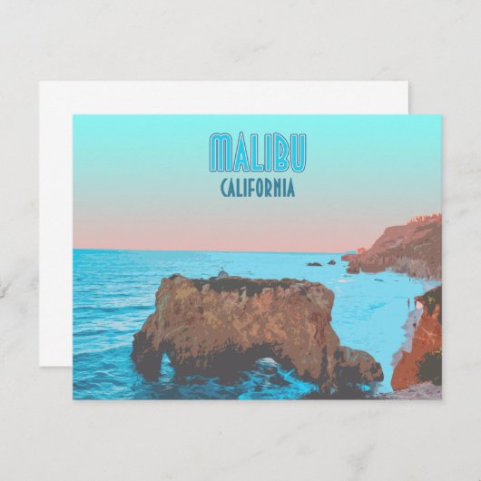 マリブカリフォルニアマタドールビーチヴィンテージフラットカード (正面/裏面)
