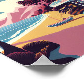 マリブカリフォルニアミニマルヴィンテージアートポスター ポスター (角)