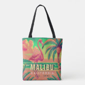 マリブカリフォルニアレトロフラミンゴ1950年代のお土産 トートバッグ (裏面)