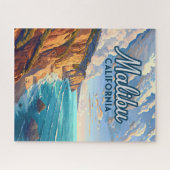 マリブカリフォルニアロサンゼルスエルマタドールビーチ ジグソーパズル (横)