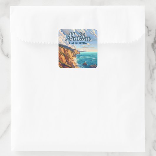 マリブカリフォルニアロサンゼルスエルマタドールビーチ スクエアシール (バッグ)