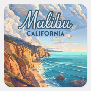 マリブカリフォルニアロサンゼルスエルマタドールビーチ スクエアシール