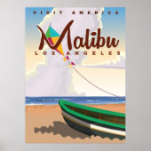 マリブカリフォルニアヴィンテージ旅行ポスター ポスター (正面)