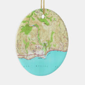 マリブカリフォルニア(1950年)のヴィンテージの地図 セラミックオーナメント (右)