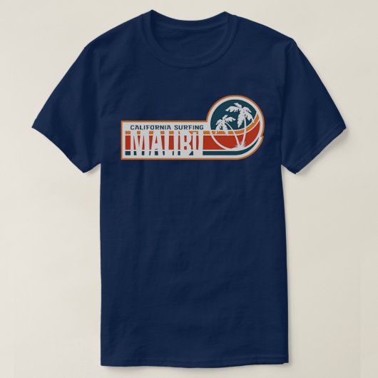 マリブサーフィンカリフォルニア Tシャツ (デザイン正面)