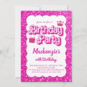 マリブテーマピンクドール誕生日 招待状 (正面)