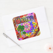 マリブトロピカルフレンズステッカー スクエアシール (封筒)