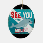 マリブドルフィン – レトロヴィンテージトラベル セラミックオーナメント (右)