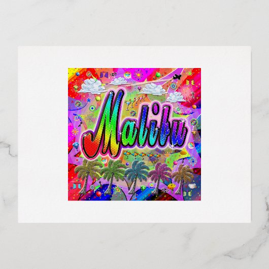 マリブビスタハ表現グガキ 箔シーズンポストカード (正面)