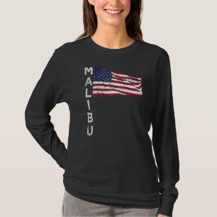 マリブビーチカリフォルニアアメリカ国旗American Los Ange Tシャツ