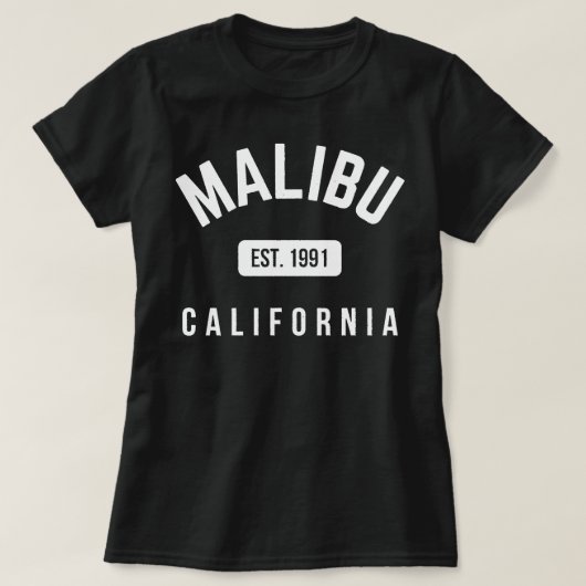 マリブビーチカリフォルニアエスト1991ヴィンテージレトロプル Tシャツ (デザイン正面)