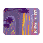 マリブビーチカリフォルニアトラベルアートヴィンテージ マグネット (横)