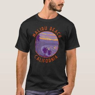 マリブビーチカリフォルニアトラベルアートヴィンテージ Tシャツ