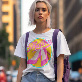 マリブビーチパーティーピンクハイヒールレトロ Tシャツ