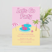 マリブビーチプールパーティの招待状 招待状 (スタンド正面)