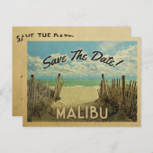 マリブビーチヴィンテージ保存日付 案内ポストカード (正面/裏面)