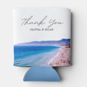 マリブビーチ結婚式の好意カスタム 缶クーラー (裏面)