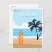 マリブビーチ、カリフォルニアヴィンテージトラベル ポストカード (正面/裏面)