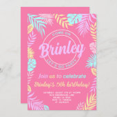 マリブピンクドール誕生日パーティーへの招待 招待状 (正面/裏面)