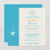 マリブブルーアイボリービーチブライダルシャワー 招待状 (正面/裏面)