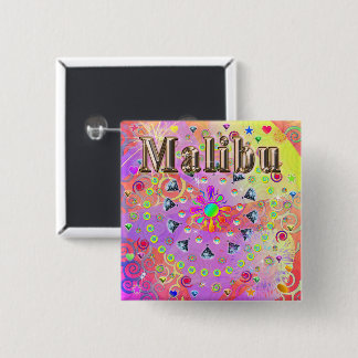 マリブラッキーゴールデンボタン 缶バッジ