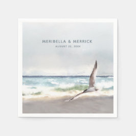 マリブ海テルンコースタルウォーター結婚カラー スタンダードカクテルナプキン