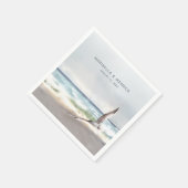 マリブ海テルンコースタルウォーター結婚カラー スタンダードカクテルナプキン (角)